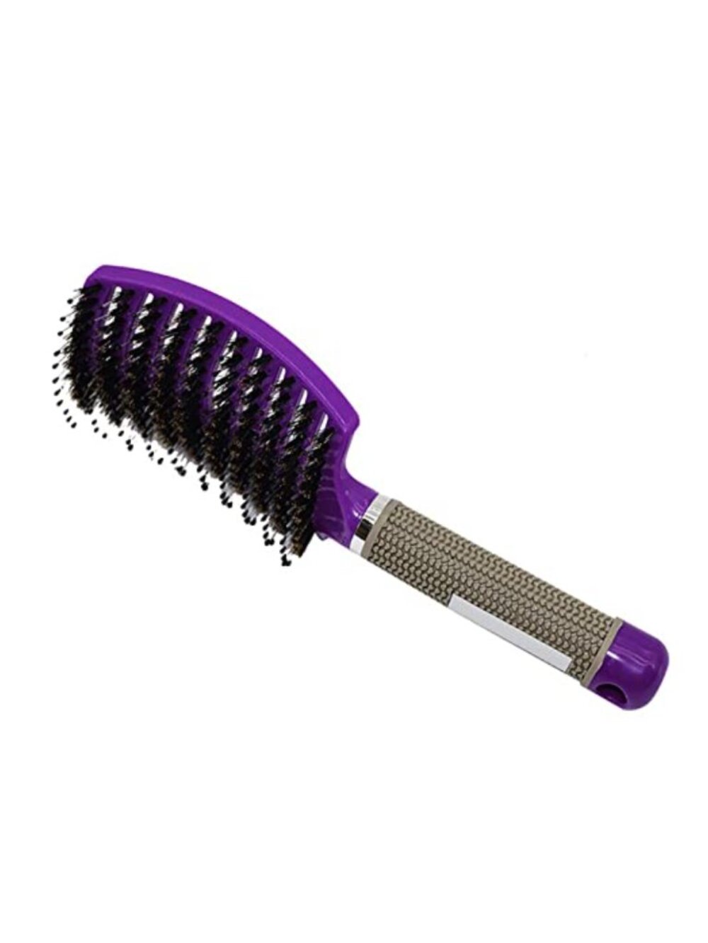 Boar Bristle Detangling Hair Brush, Vented, Curved Oversized Head